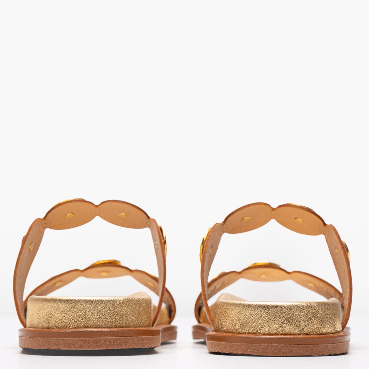 Women Flats 14.857 Gold Leather MAKIS KOTRIS Women Flats 14.857 Gold Leather MAKIS KOTRIS