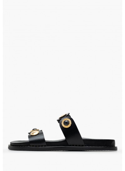 Γυναικεία Flats 14.858 Μαύρο Δέρμα Makis Kotris