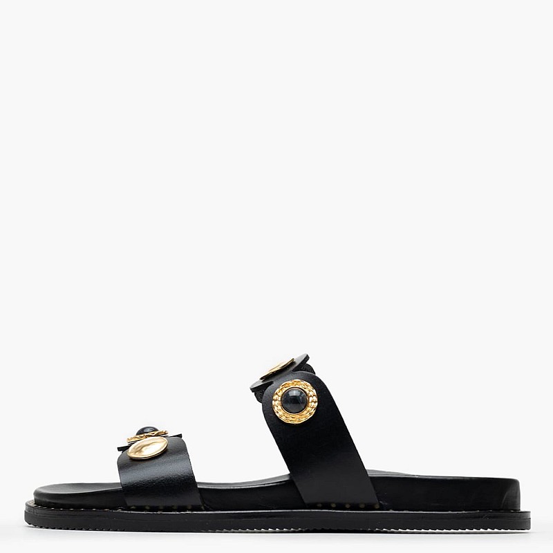 Γυναικεία Flats 14.858 Μαύρο Δέρμα Makis Kotris