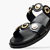 Γυναικεία Flats 14.858 Μαύρο Δέρμα Makis Kotris