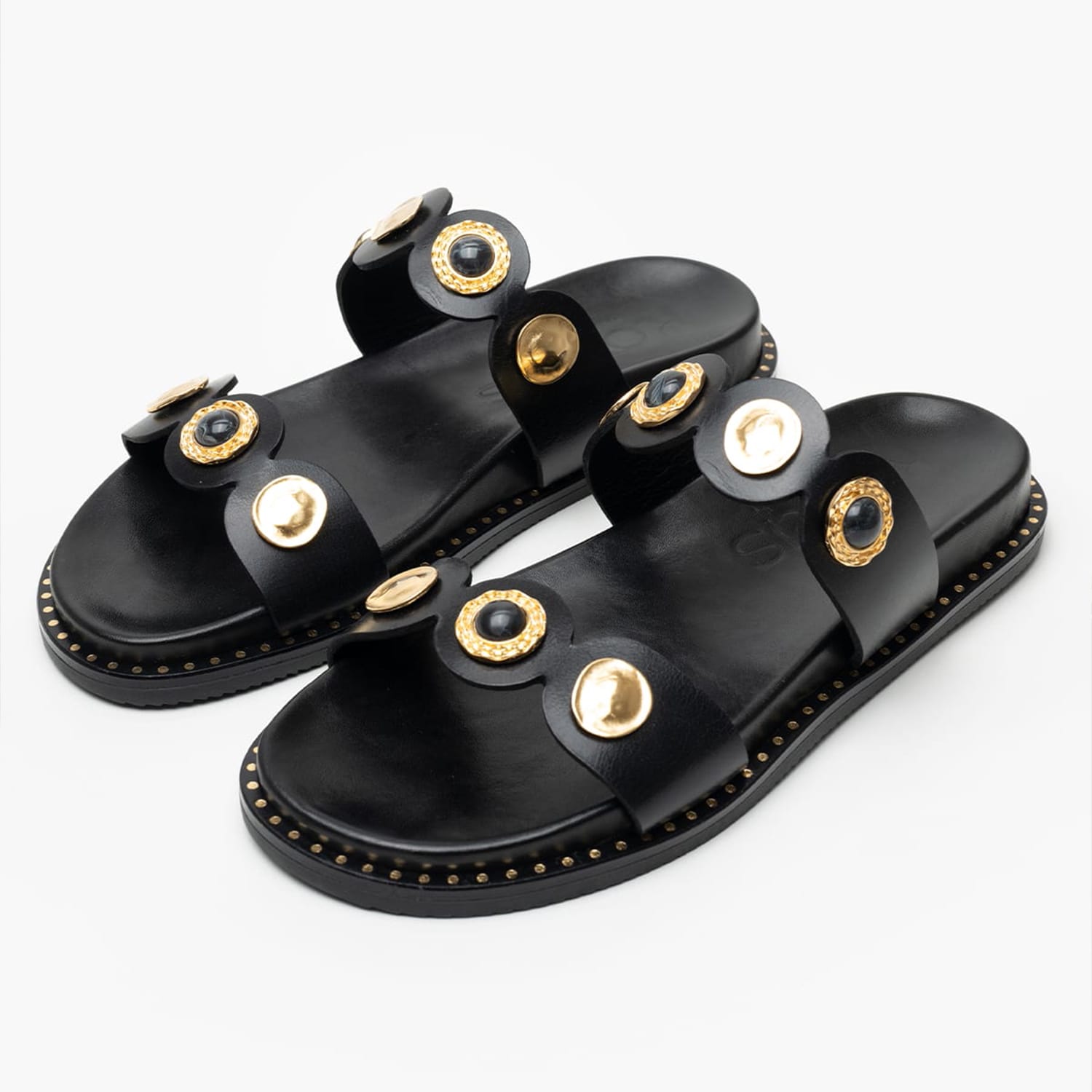 Γυναικεία Flats 14.858 Μαύρο Δέρμα Makis Kotris