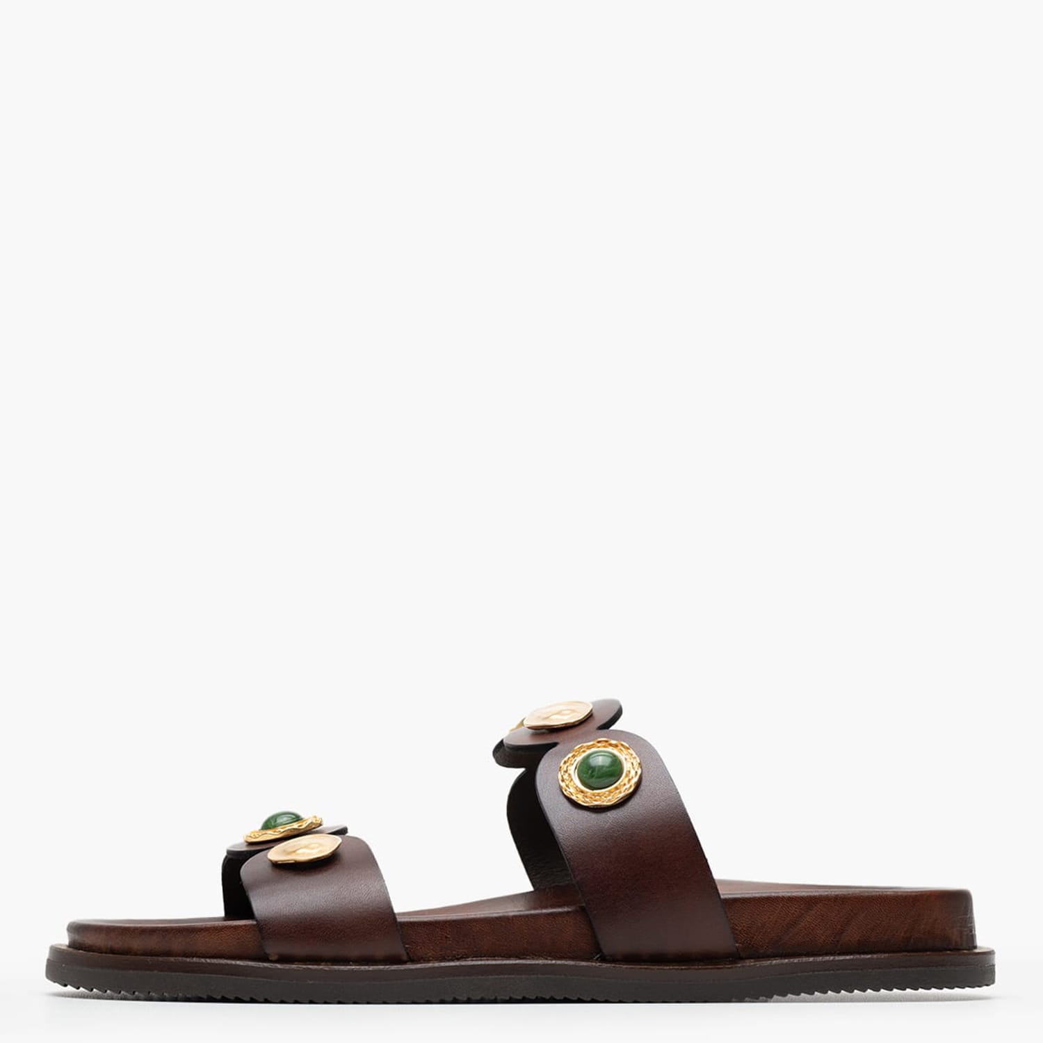 Γυναικεία Flats 14.858 Καφέ Δέρμα Makis Kotris