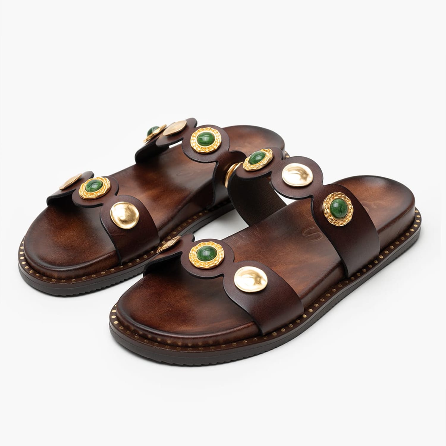 Γυναικεία Flats 14.858 Καφέ Δέρμα Makis Kotris