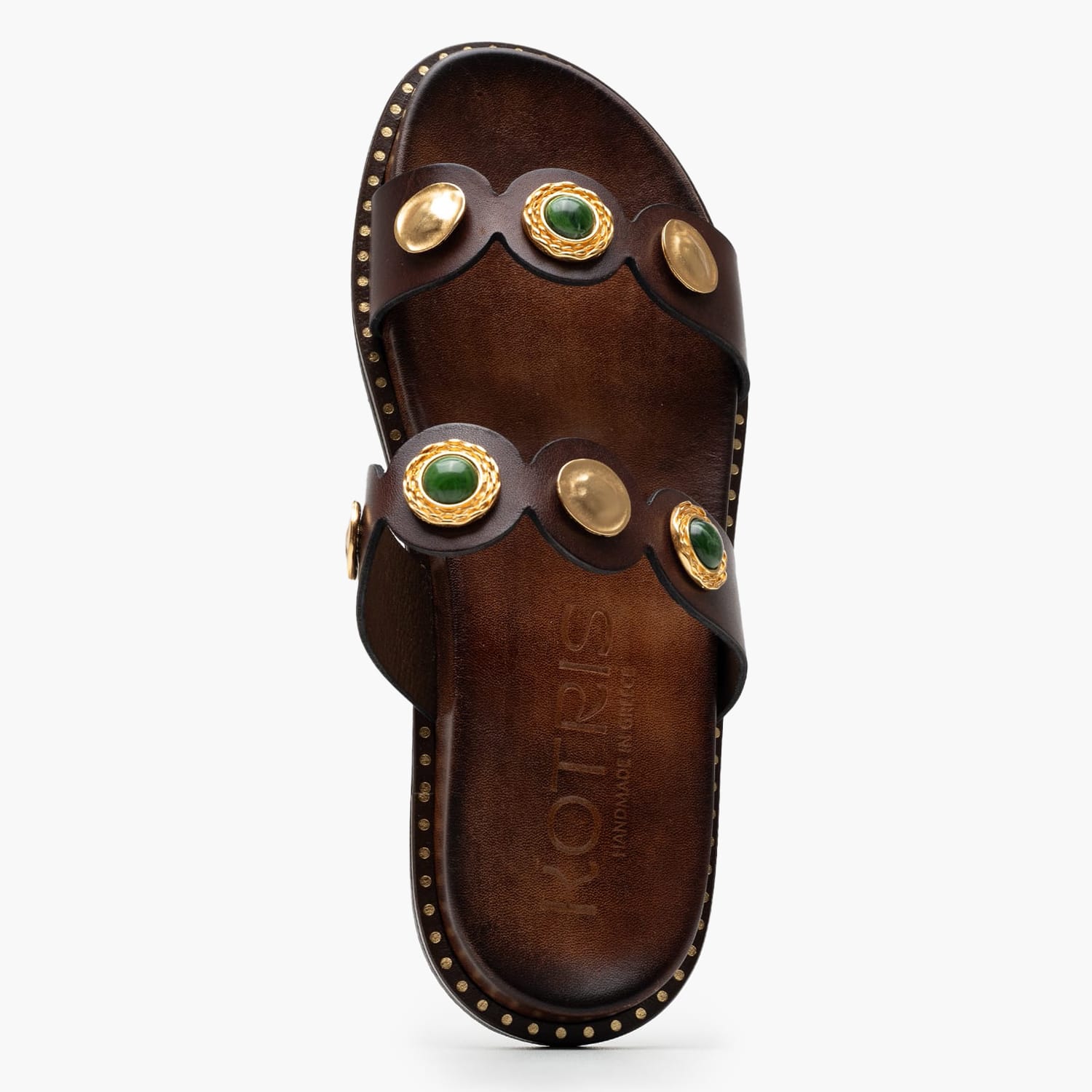 Γυναικεία Flats 14.858 Καφέ Δέρμα Makis Kotris