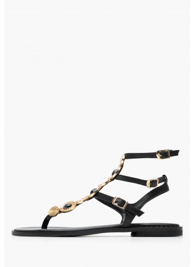 Women Flats K.070 Black Leather MAKIS KOTRIS