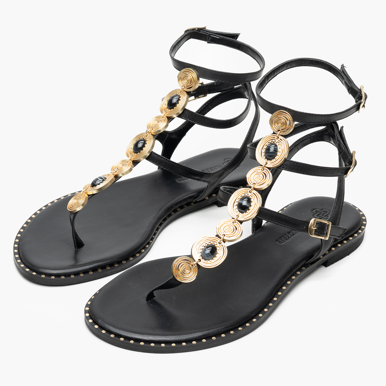 Women Flats K.070 Black Leather MAKIS KOTRIS Women Flats K.070 Black Leather MAKIS KOTRIS