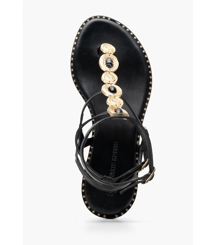 Women Flats K.070 Black Leather MAKIS KOTRIS Women Flats K.070 Black Leather MAKIS KOTRIS
