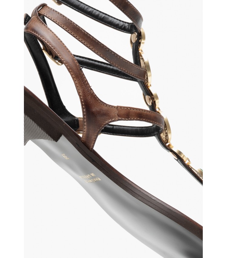 Women Flats K.070 Brown Leather MAKIS KOTRIS Women Flats K.070 Brown Leather MAKIS KOTRIS