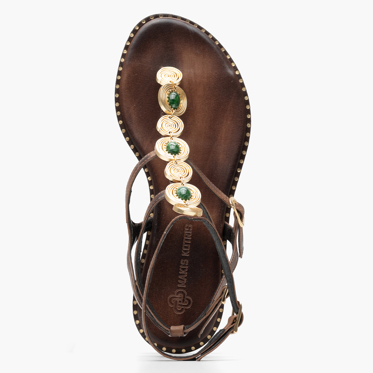 Women Flats K.070 Brown Leather MAKIS KOTRIS Women Flats K.070 Brown Leather MAKIS KOTRIS