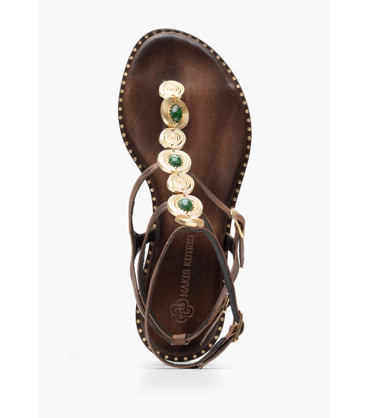Women Flats K.070 Brown Leather MAKIS KOTRIS Women Flats K.070 Brown Leather MAKIS KOTRIS