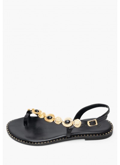 Γυναικεία Flats K.080 Μαύρο Δέρμα Makis Kotris