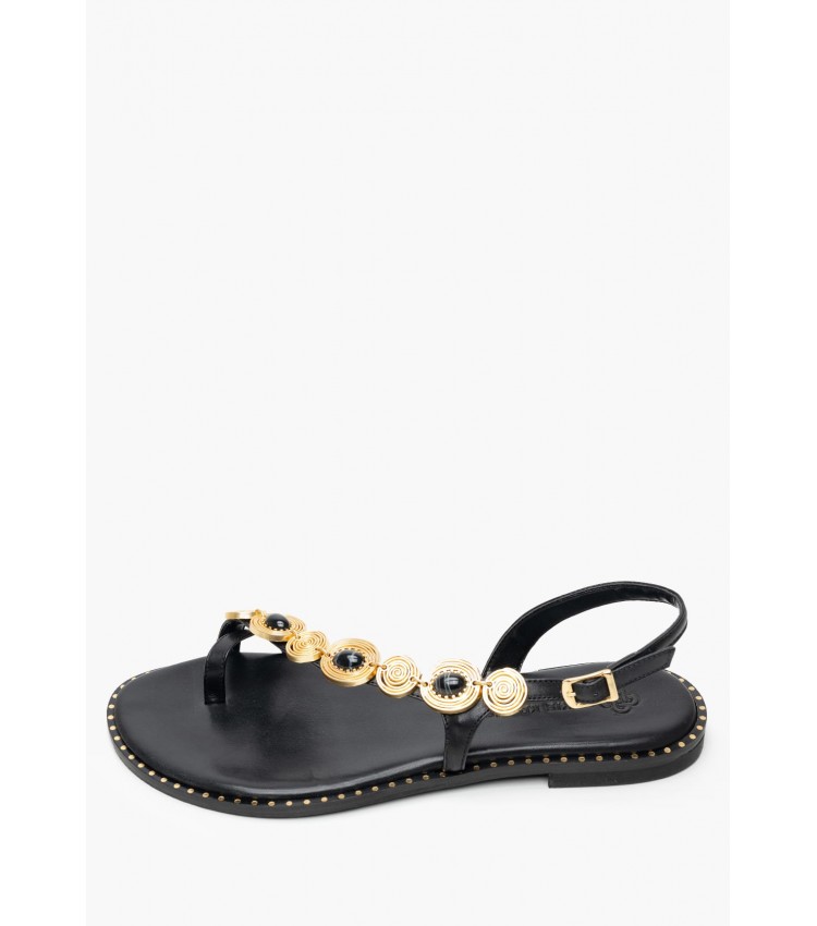 Γυναικεία Flats K.080 Μαύρο Δέρμα Makis Kotris