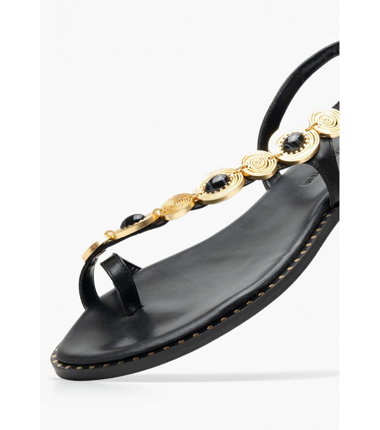 Γυναικεία Flats K.080 Μαύρο Δέρμα Makis Kotris