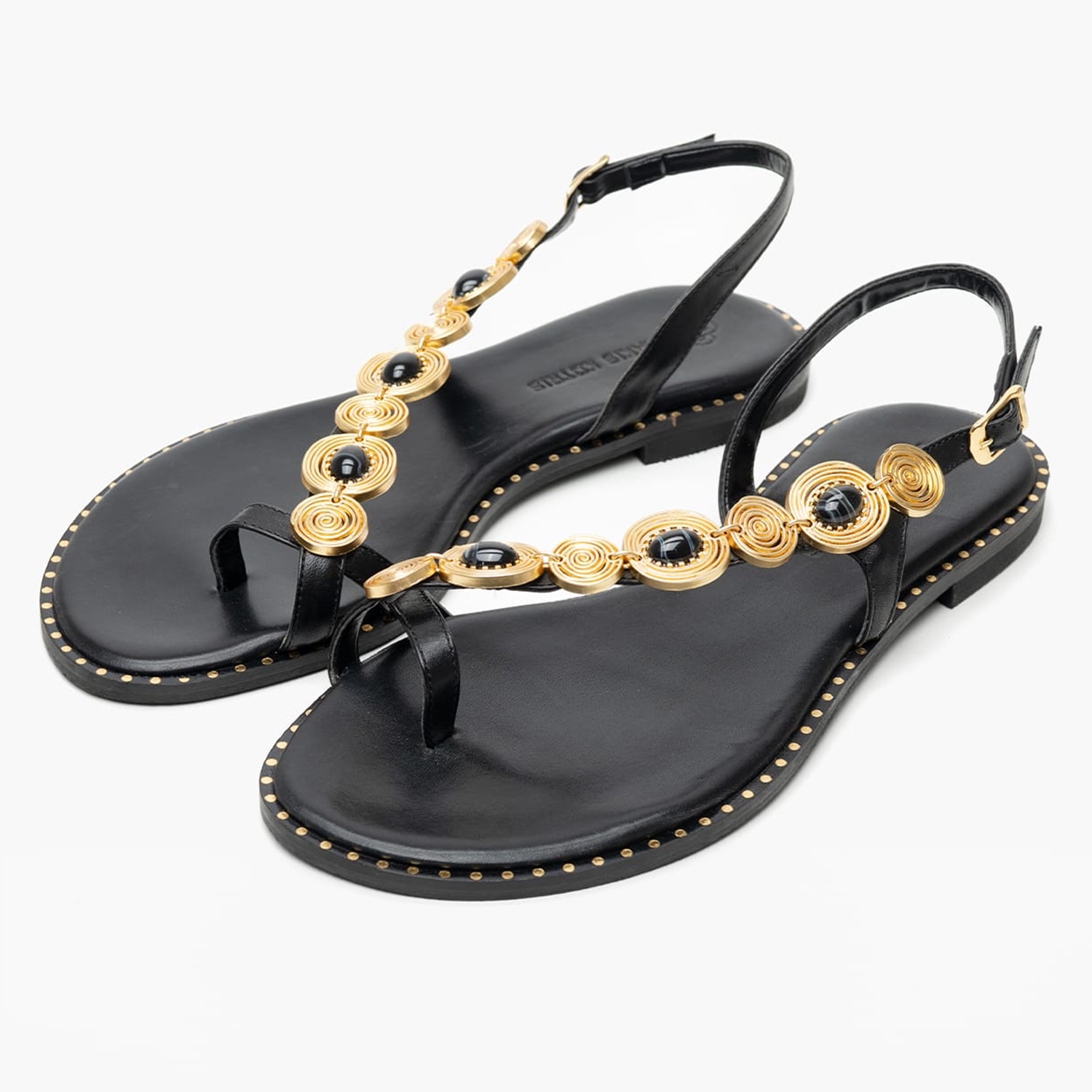 Women Flats K.080 Black Leather MAKIS KOTRIS Women Flats K.080 Black Leather MAKIS KOTRIS