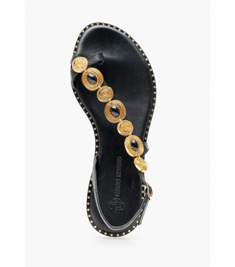 Γυναικεία Flats K.080 Μαύρο Δέρμα Makis Kotris