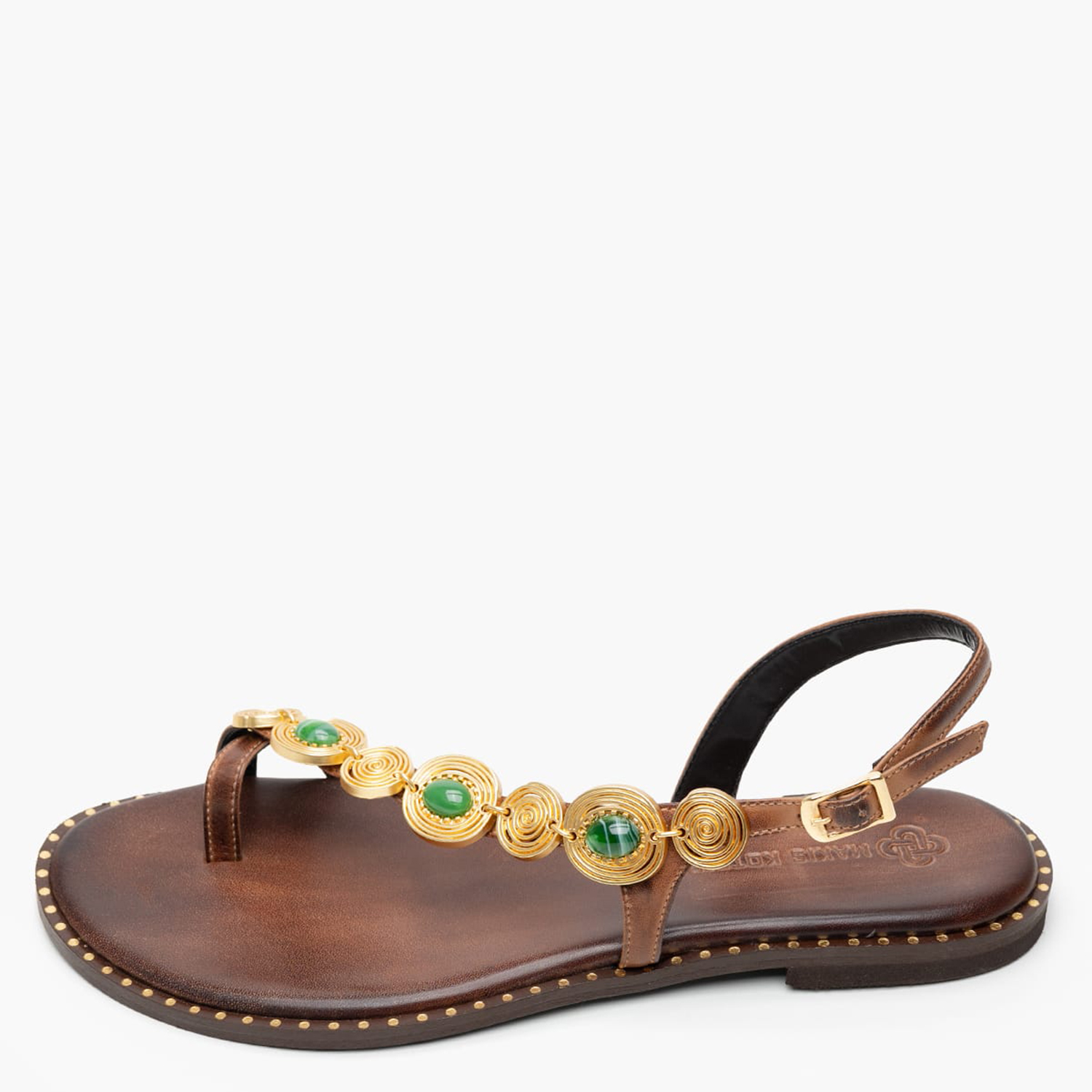 Women Flats K.080 Brown Leather MAKIS KOTRIS