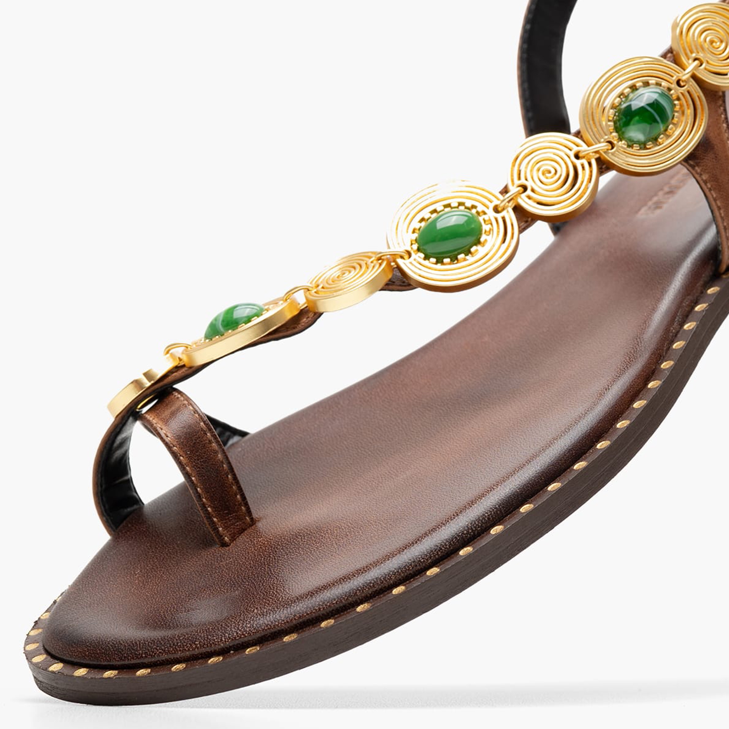 Women Flats K.080 Brown Leather MAKIS KOTRIS