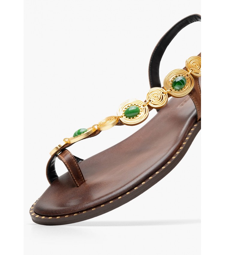 Γυναικεία Flats K.080 Καφέ Δέρμα Makis Kotris