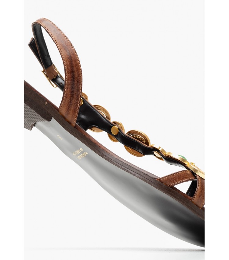 Γυναικεία Flats K.080 Καφέ Δέρμα Makis Kotris