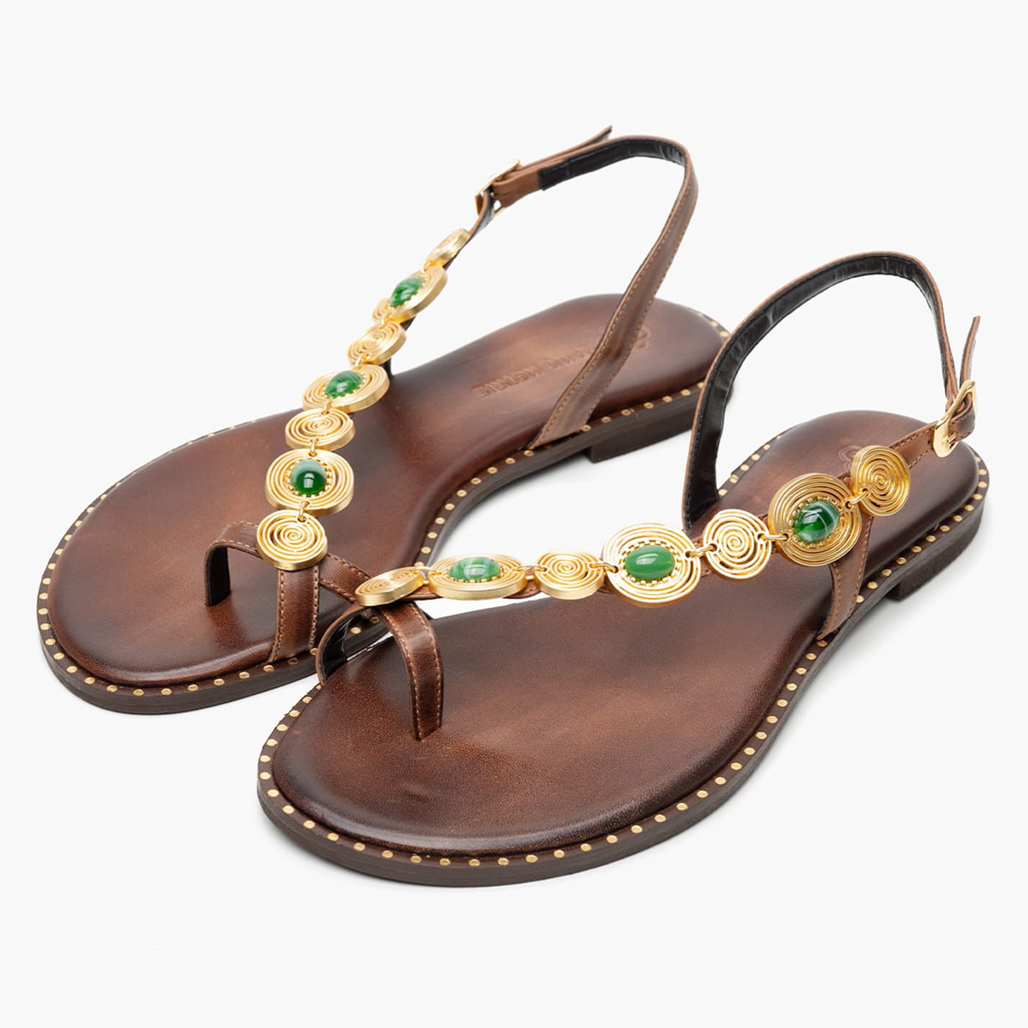 Women Flats K.080 Brown Leather MAKIS KOTRIS Women Flats K.080 Brown Leather MAKIS KOTRIS