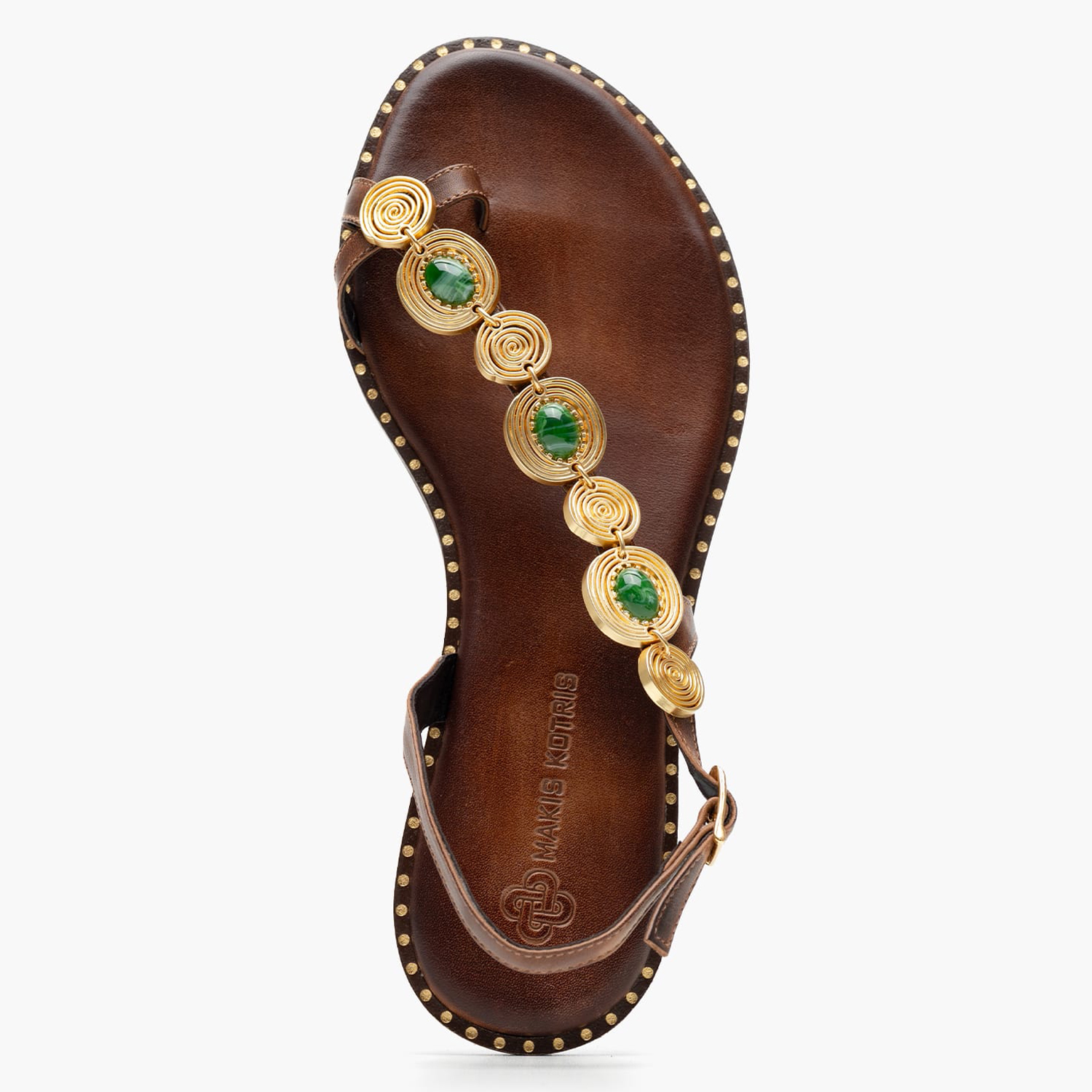 Women Flats K.080 Brown Leather MAKIS KOTRIS Women Flats K.080 Brown Leather MAKIS KOTRIS
