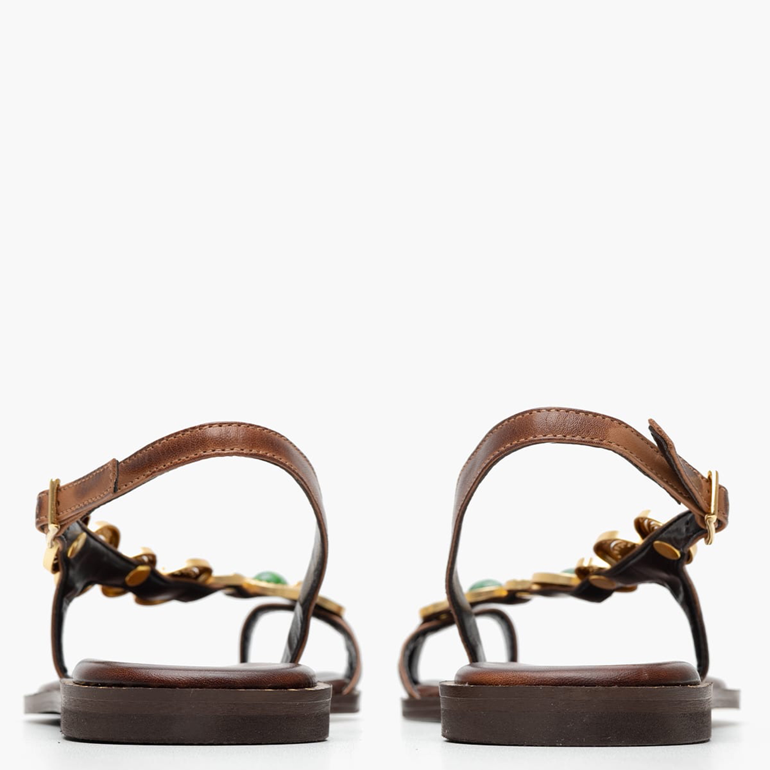 Women Flats K.080 Brown Leather MAKIS KOTRIS Women Flats K.080 Brown Leather MAKIS KOTRIS