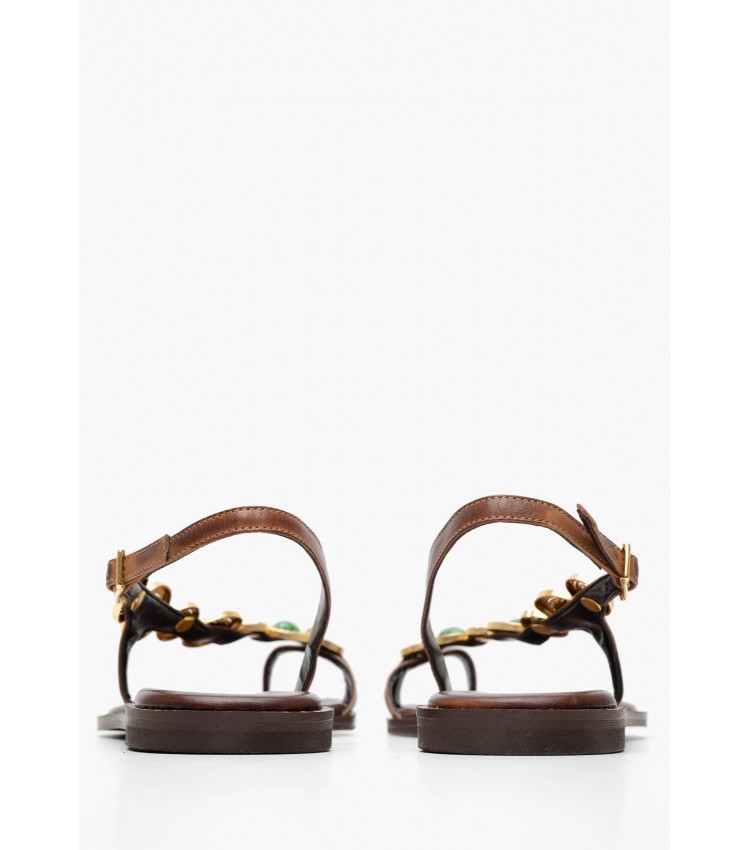 Γυναικεία Flats K.080 Καφέ Δέρμα Makis Kotris