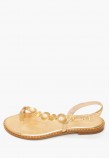 Γυναικεία Flats K.080 Χρυσό Δέρμα Makis Kotris