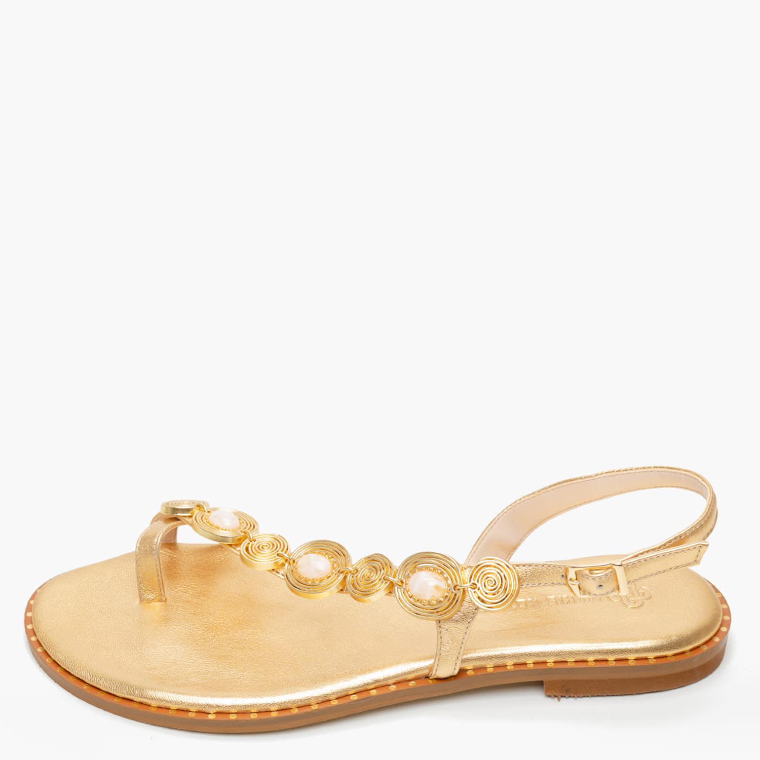 Γυναικεία Flats K.080 Χρυσό Δέρμα Makis Kotris