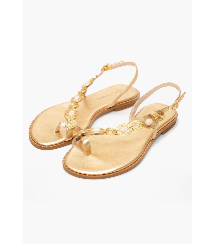 Γυναικεία Flats K.080 Χρυσό Δέρμα Makis Kotris Γυναικεία Flats K.080 Χρυσό Δέρμα Makis Kotris