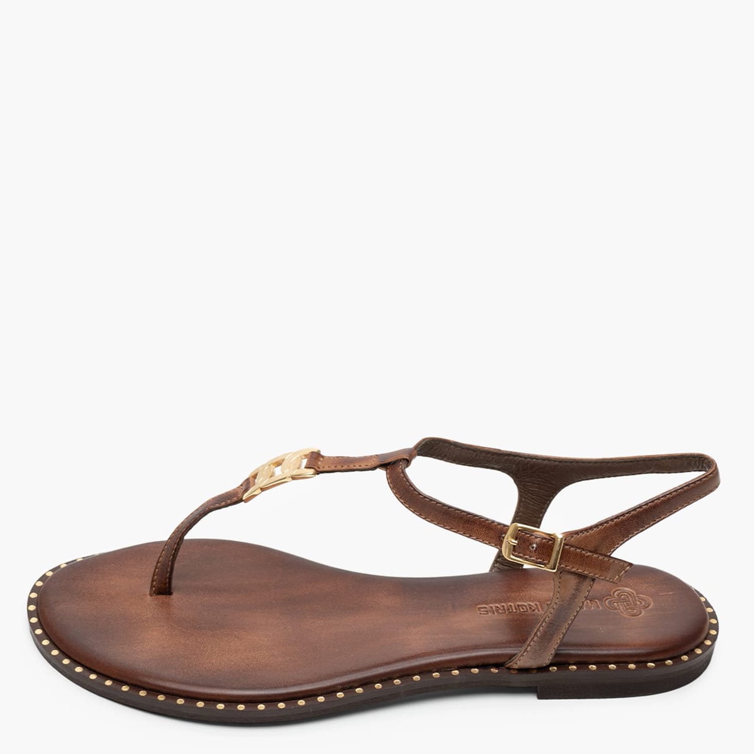 Γυναικεία Flats K.117 Καφέ Δέρμα Makis Kotris