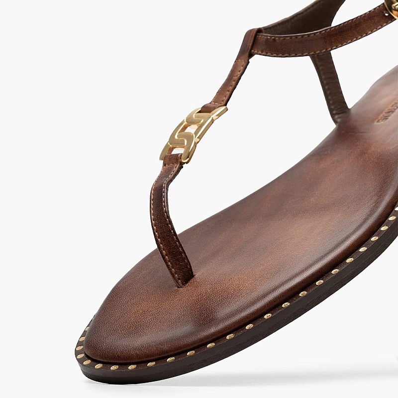 Women Flats K.117 Brown Leather MAKIS KOTRIS