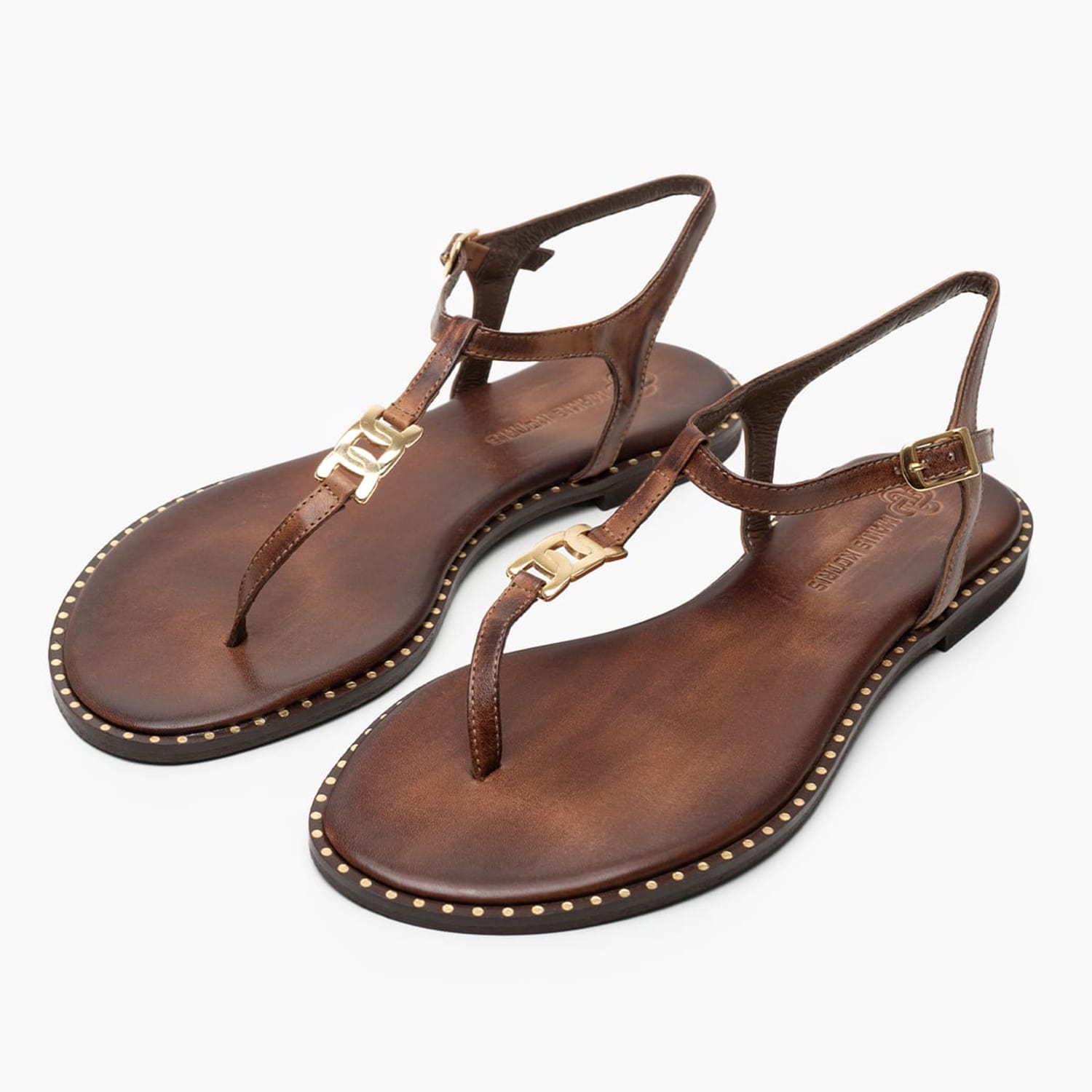 Women Flats K.117 Brown Leather MAKIS KOTRIS Women Flats K.117 Brown Leather MAKIS KOTRIS