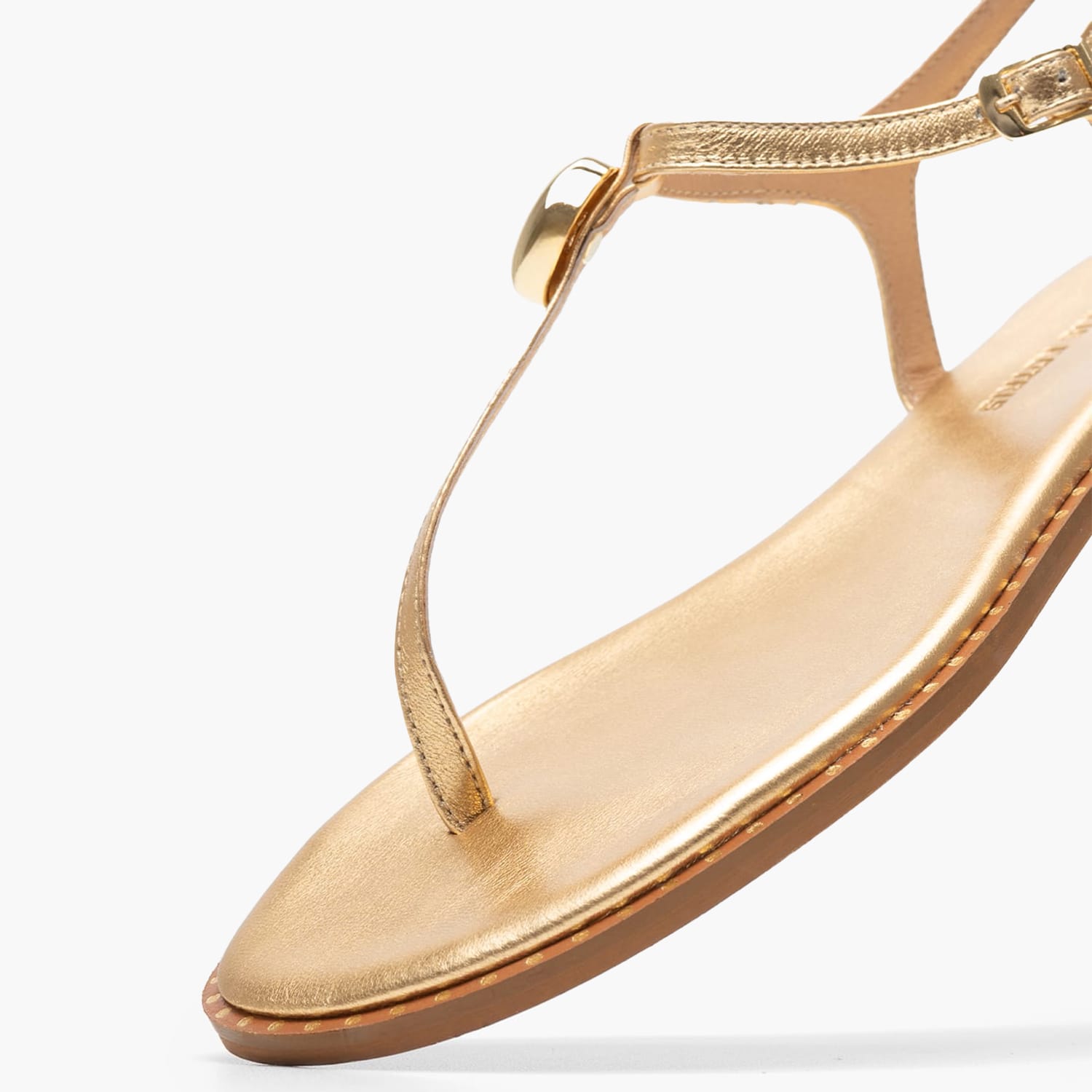 Γυναικεία Flats K.119 Χρυσό Δέρμα Makis Kotris