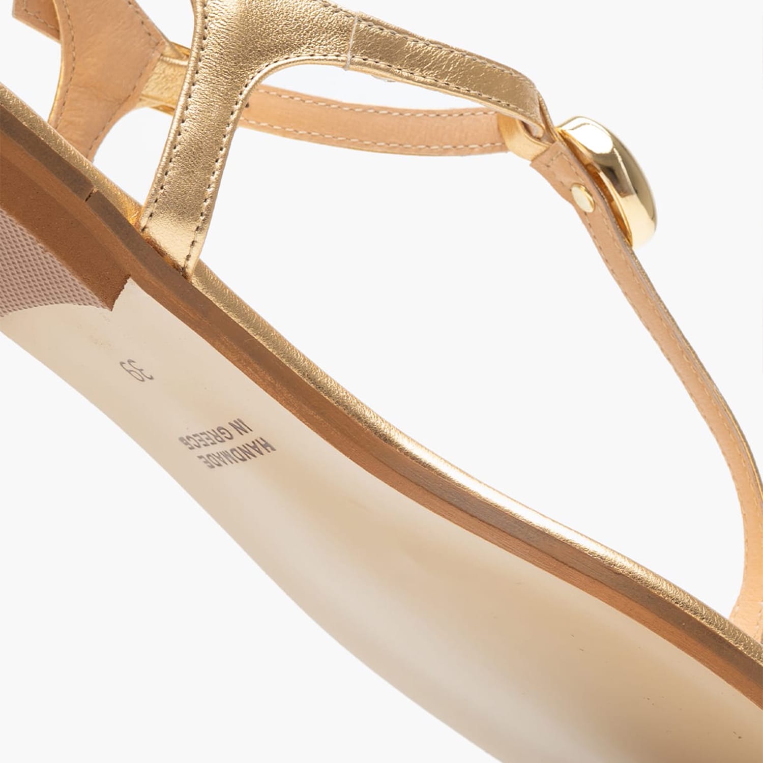 Women Flats K.119 Gold Leather MAKIS KOTRIS Women Flats K.119 Gold Leather MAKIS KOTRIS