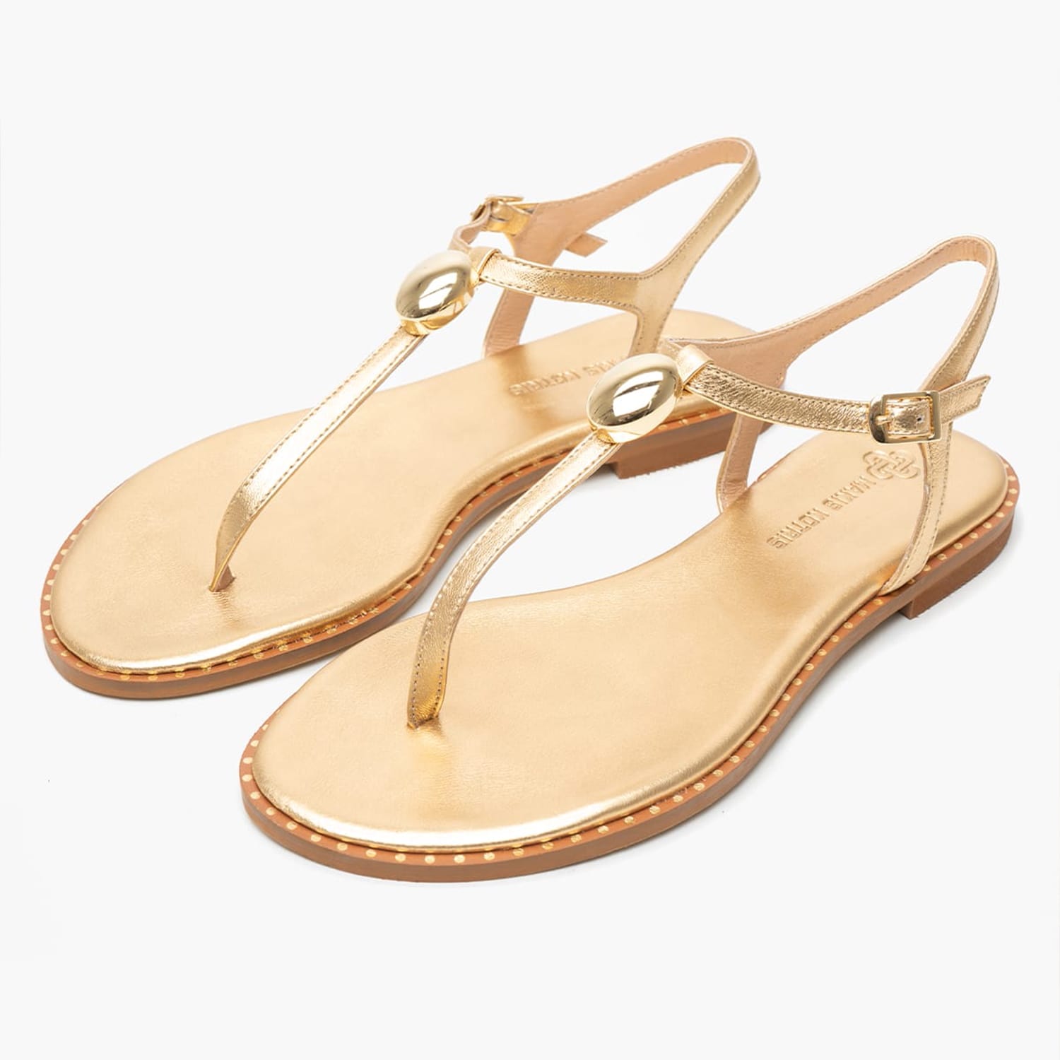 Women Flats K.119 Gold Leather MAKIS KOTRIS Women Flats K.119 Gold Leather MAKIS KOTRIS