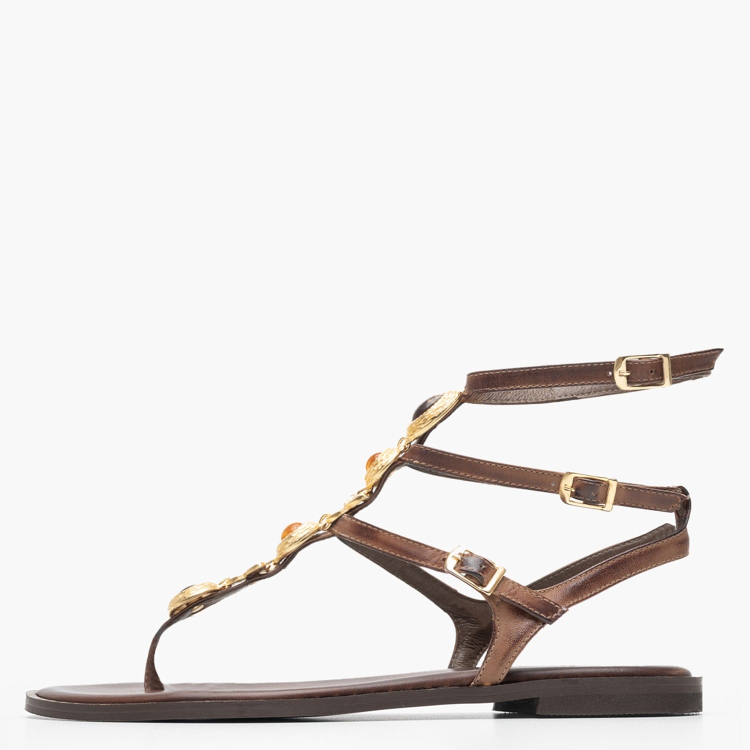 Γυναικεία Flats K.790 Καφέ Δέρμα Makis Kotris
