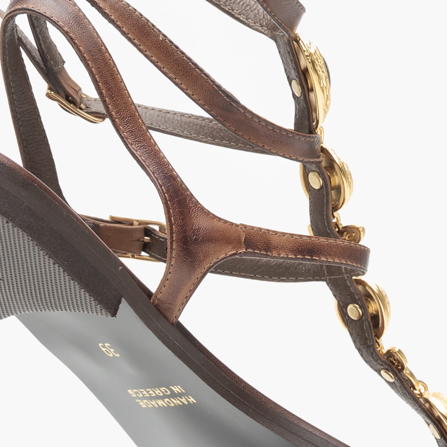 Women Flats K.790 Brown Leather MAKIS KOTRIS Women Flats K.790 Brown Leather MAKIS KOTRIS