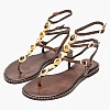 Women Flats K.790 Brown Leather MAKIS KOTRIS Women Flats K.790 Brown Leather MAKIS KOTRIS