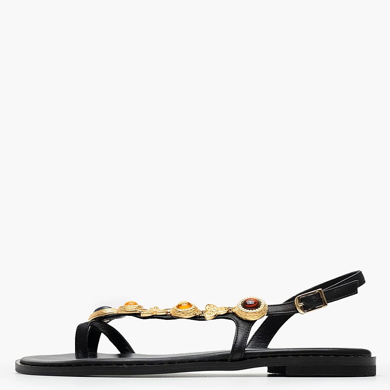 Γυναικεία Flats K.890 Μαύρο Δέρμα Makis Kotris