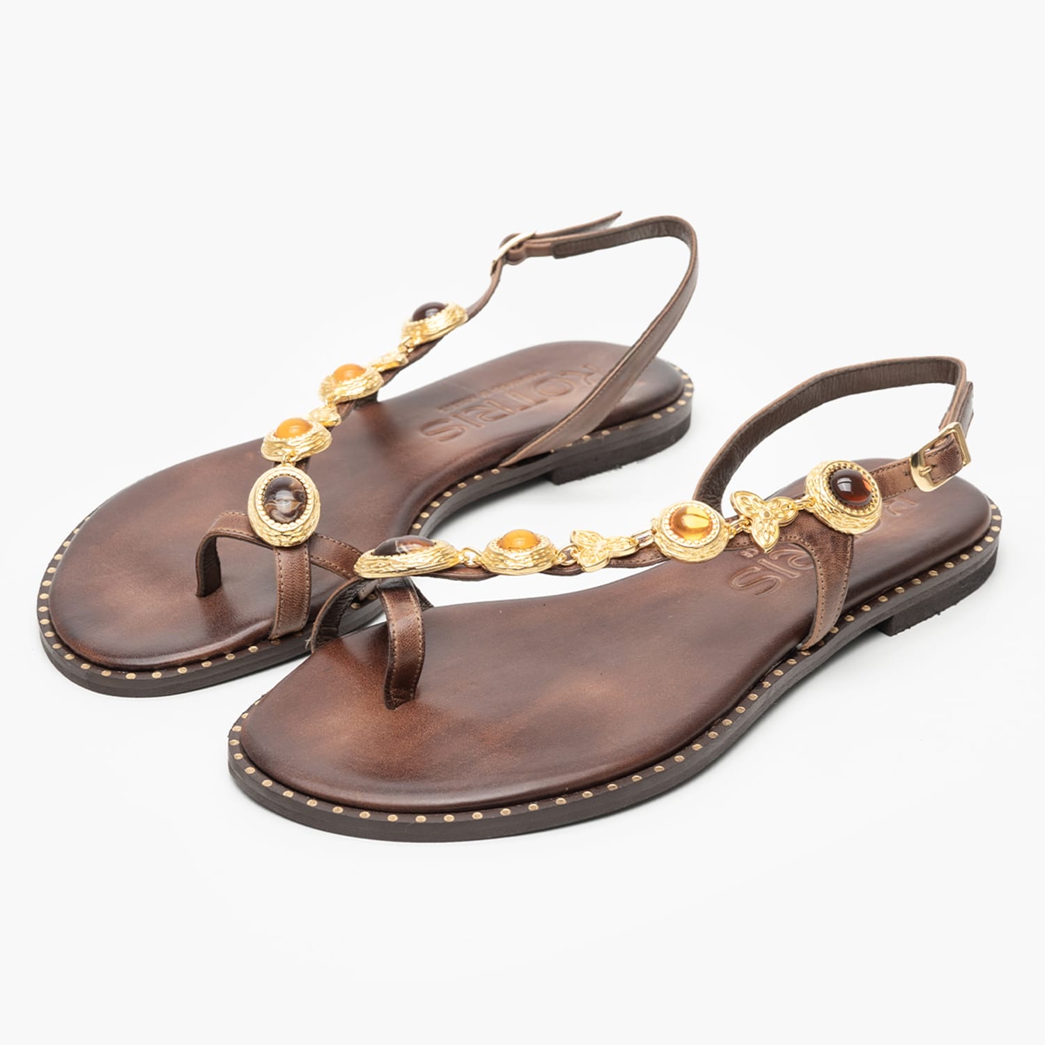 Γυναικεία Flats K.890 Καφέ Δέρμα Makis Kotris