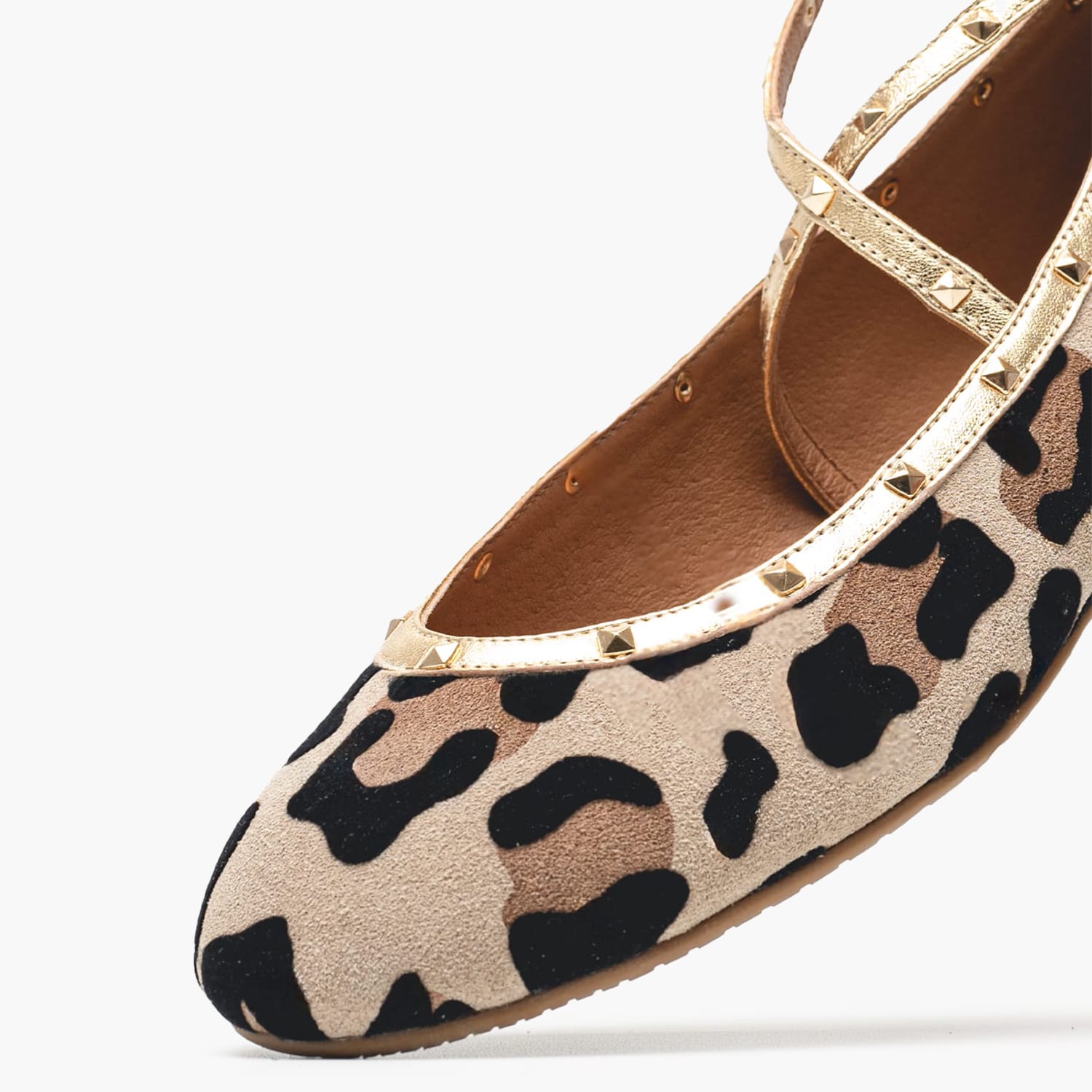 Γυναικείες Μπαλαρίνες W19.065 Leopard Δέρμα Καστόρι Makis Kotris