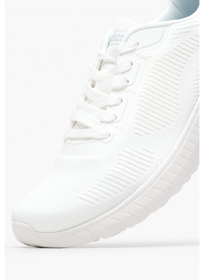 Γυναικεία Παπούτσια Casual 117209 Άσπρο Ύφασμα Skechers