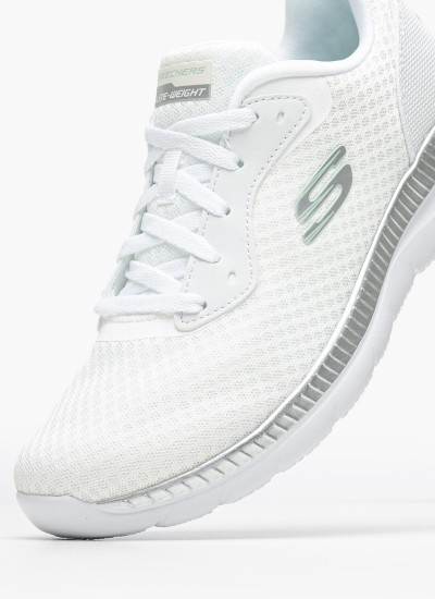 Γυναικεία Παπούτσια Casual 149752 Άσπρο Ύφασμα Skechers