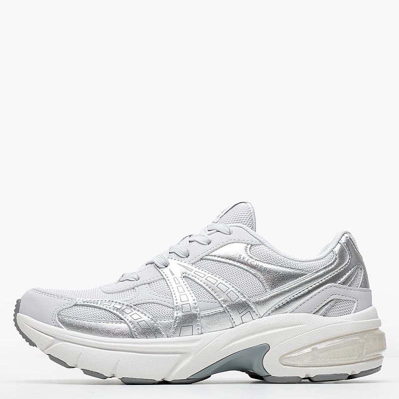 Γυναικεία Παπούτσια Casual 177357 Ασημί ECOleather-Ύφασμα Skechers