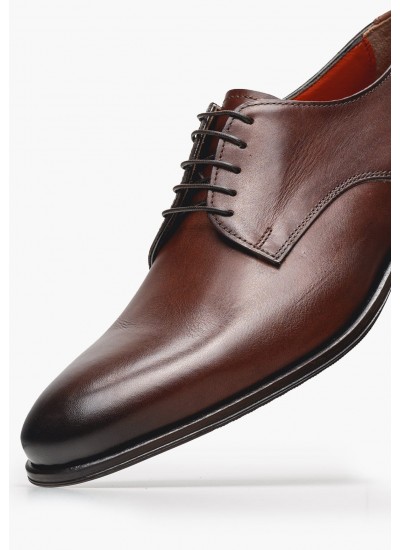 Ανδρικά Παπούτσια Δετά A7521 Μαύρο Δέρμα Boss shoes