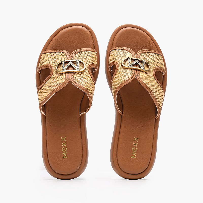 Γυναικεία Flats Rami.Pacha Ταμπά Ψάθα Mexx