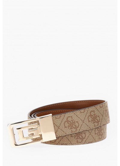 Γυναικείες Ζώνες 9207 Μπεζ ECOleather Guess