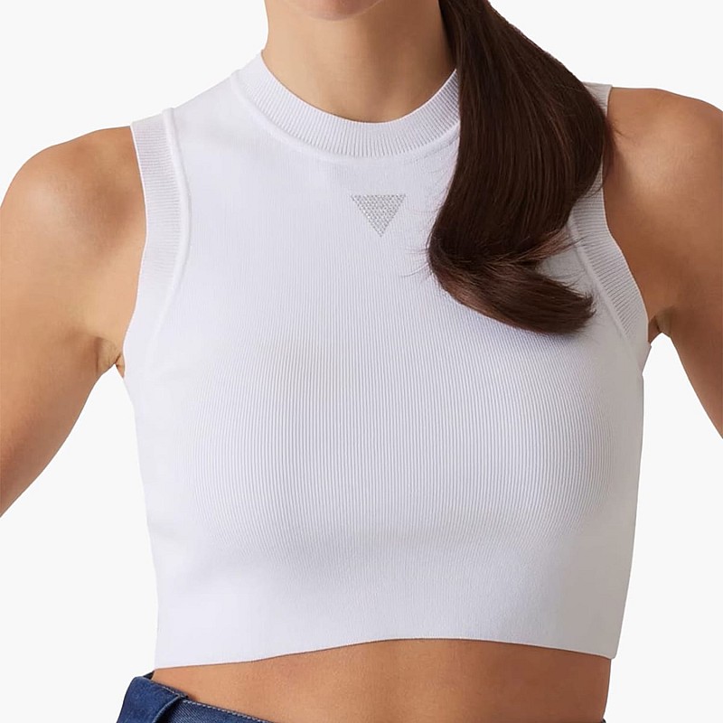 Women T-Shirts - Tops Alexia.Tank White Cotton Guess