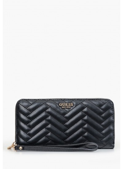 Γυναικεία Πορτοφόλια Emilee.Zip Μαύρο ECOleather Guess